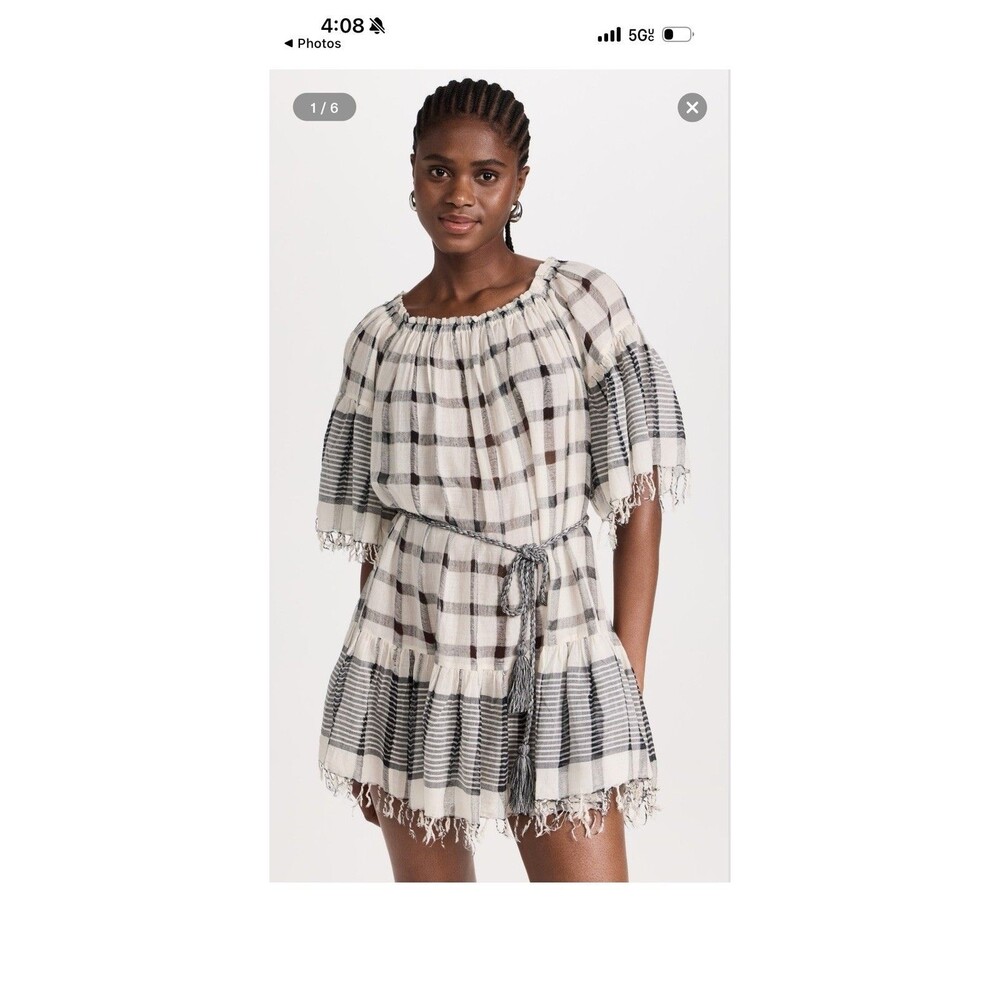 ULLA JOHNSON Hollace Off the Shoulder Cover-Up Minidress DRESS SIZE Small - Picture 2 of 10